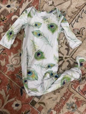 Posh Peanut Peacock print gown